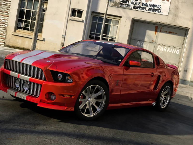 mustang custom, красный, тюнинг