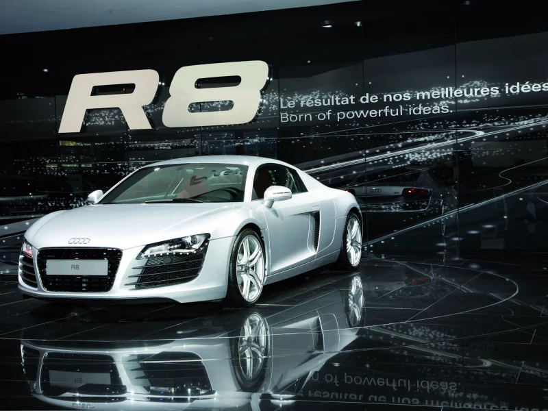 авто, r8, надпись, audi, отражение