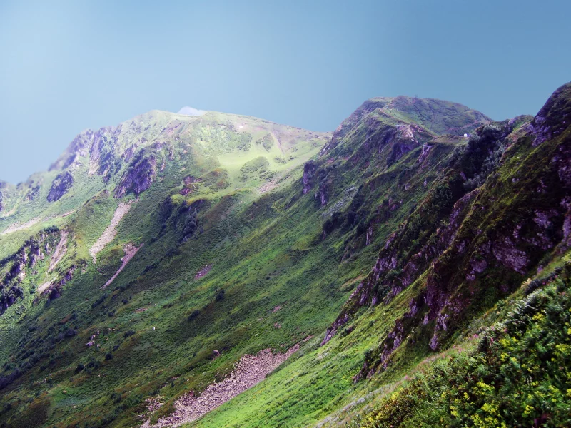 зелень, горы, трава, природа, пейзаж