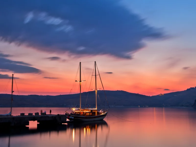 яхта, seascape, албания, океан, water, sky, sunset