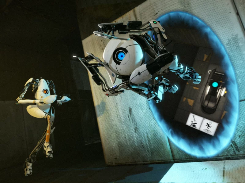 портал ган, portal 2, атлас, пибоди, прыжок, портал 2