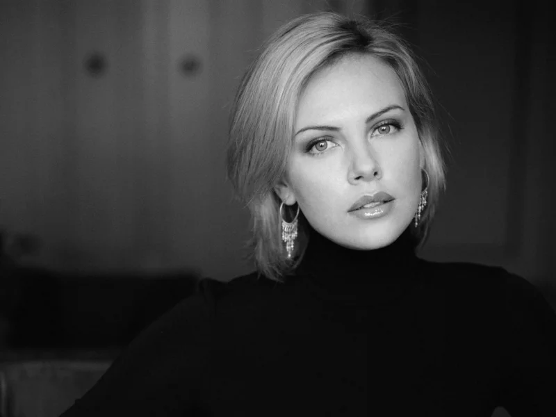 актриса, портрет, чёрно-белый, фото, charlize theron, шарлиз терон