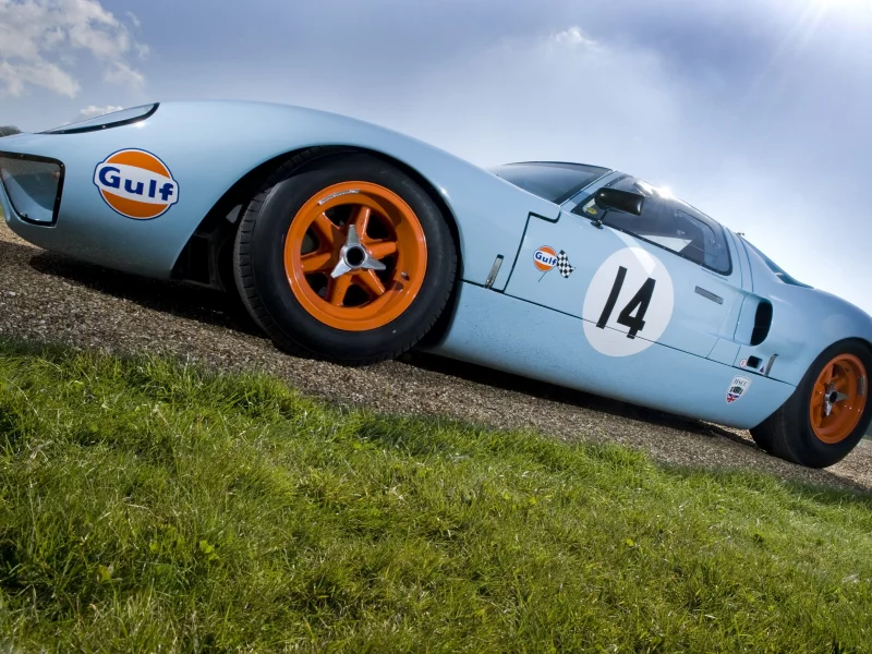 колеса, ford gt40, трава, дверь, дорога, диски, гоночный
