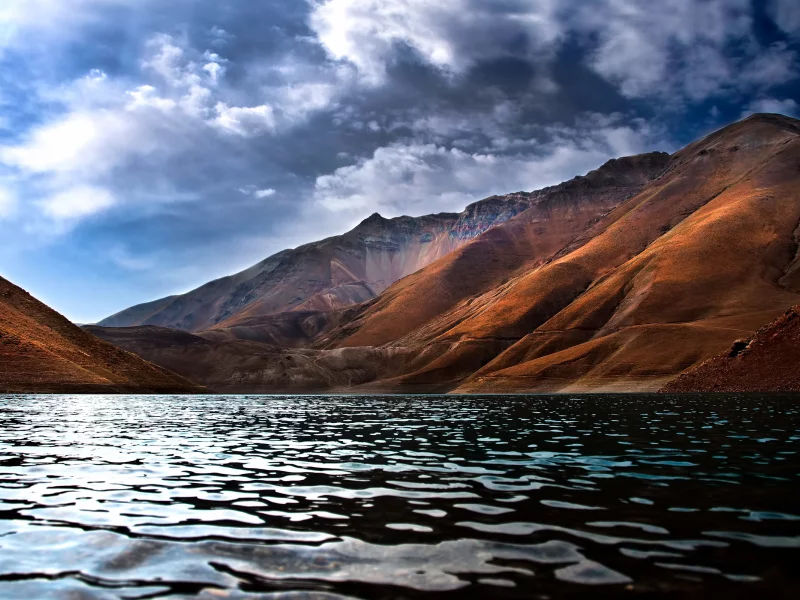 небо, озеро, iran, облака, горы, иран