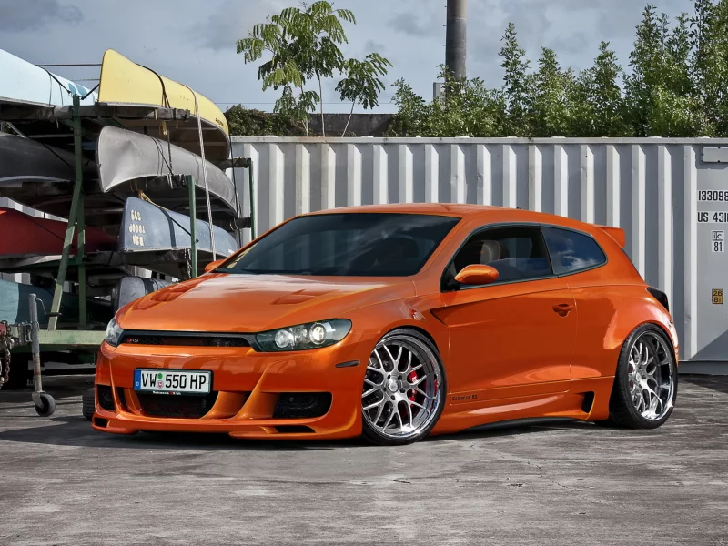тюнинг, vw, оранжевый, volkswagen, scirocco