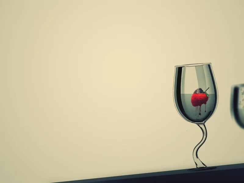клубника, strawberry, drops, отражение, вода, water, краски, glass, капли, reflection, рисунок, бокал, picture, colors, 2560x1600