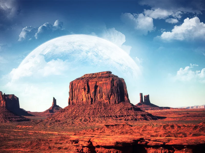 monument valley, планета, облака, горы