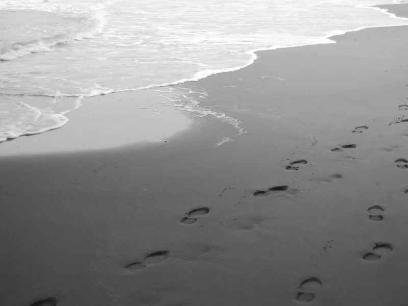 волны, nature, следы, shore, пляж, water, prints, чб, море, waves, sand, вода, 1920x1288, песок, sea, природа, b&w, beach, берег