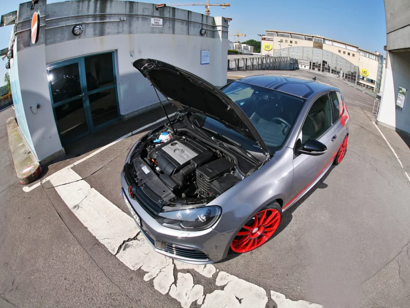 volkswagen, golf, r, красный
