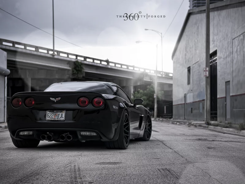 z06, corvette, 360 three sixty forged, корвет, шевроле, chevrolet, black, мост, чёрный