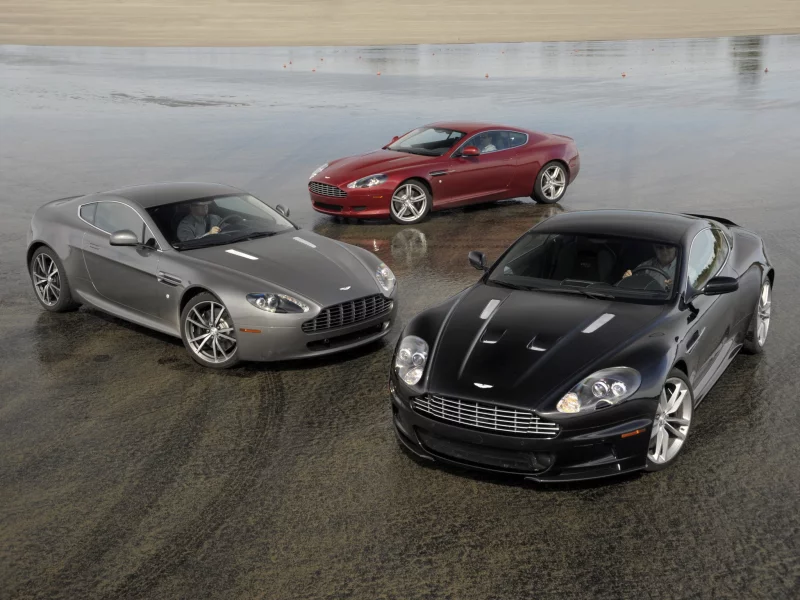 мокрый асфальт, aston martin, db9, mixed, dbs, v8 vantage