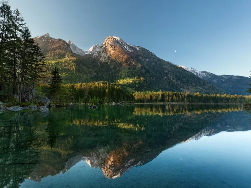 пейзаж, красота, лес, горы, отражение, озеро, природа