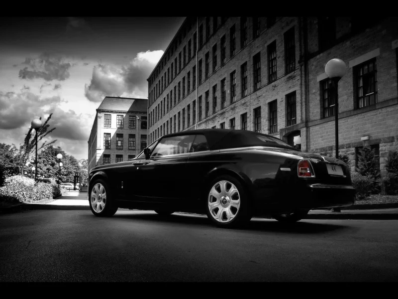 город, черное, rolls-royce