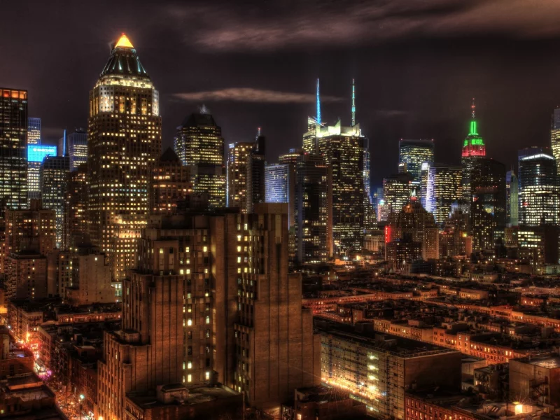 usa, ночь, нью-йорк, огни, nyc, new york, manhattan, night