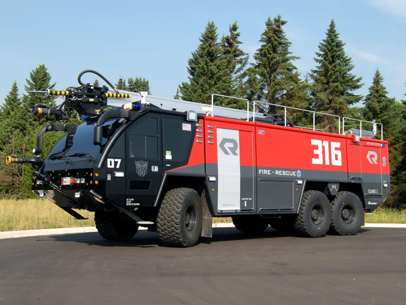 трансформеры 3, аэродромный автомобиль, пожарный автомобиль, прайм, 6x6, красно-чёрный, panther, rosenbauer, автобот, transformers 3, розенбауэр