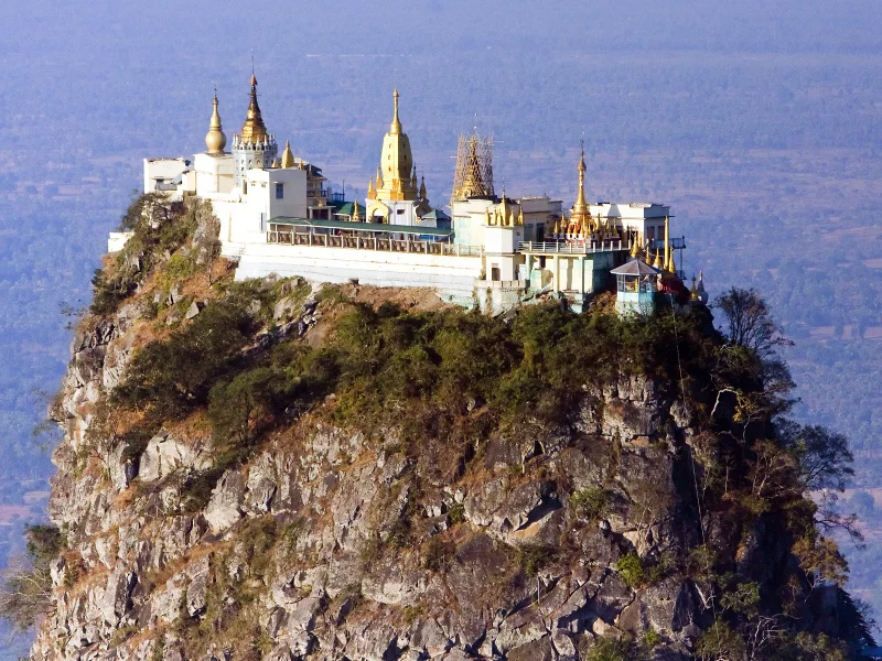 высота, храм, mount popa myanmar, скала