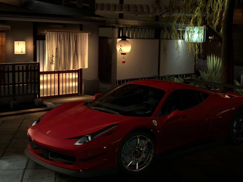 ferrari, диски, красный, gt5, япония