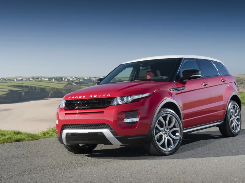 range rover, red, evoque