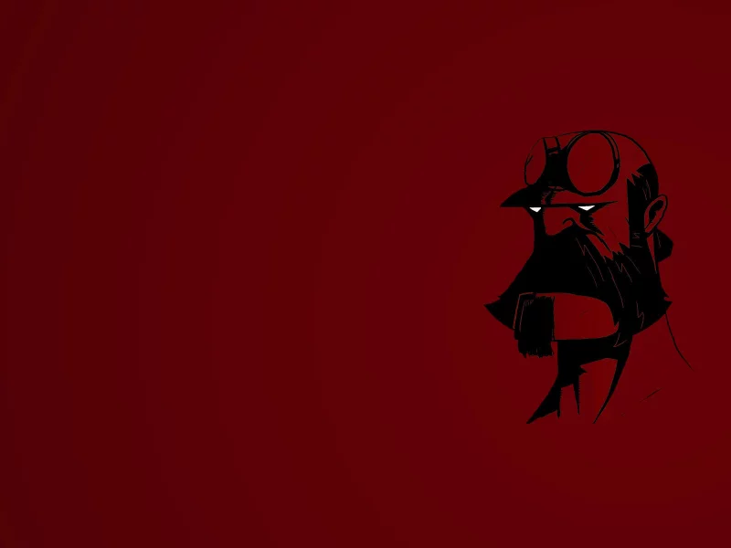 обои, минимализм, hellboy, красный, картинка, хеллбой, фон, персонаж