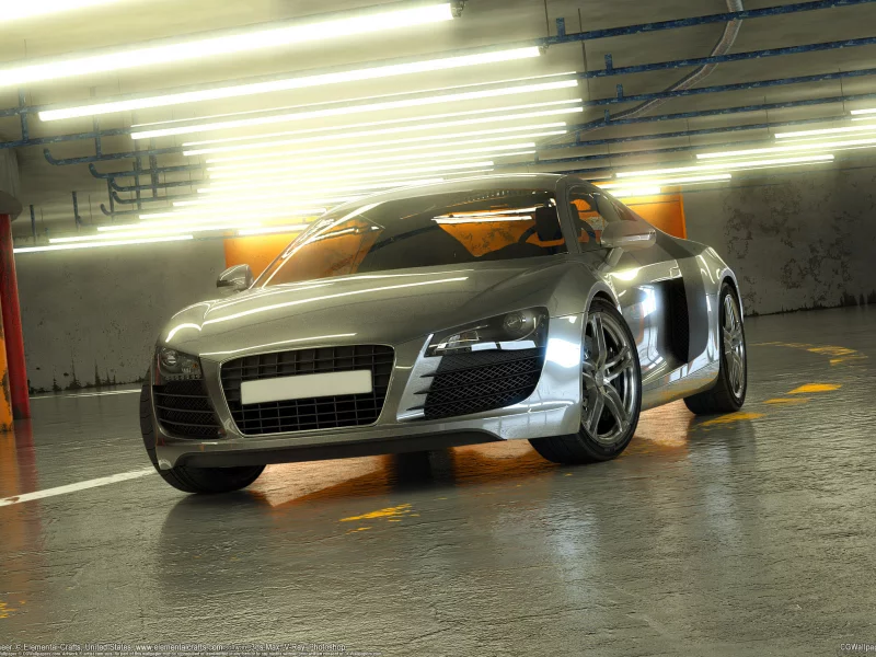 ауди r8, парковка, автомобиль