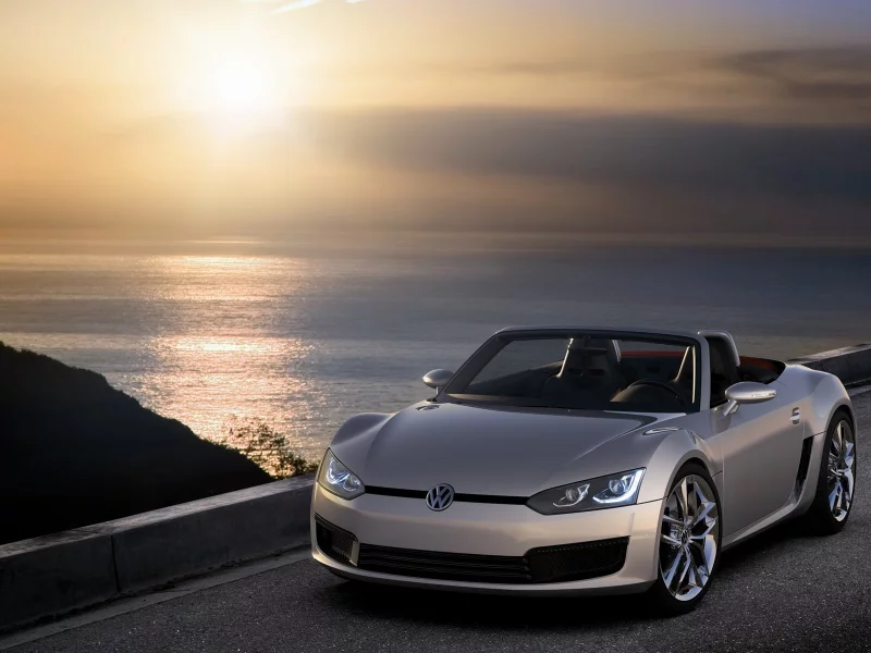 фольксваген, concept blue sport, дорога, вода, фото, машины, авто обои, volkswagen