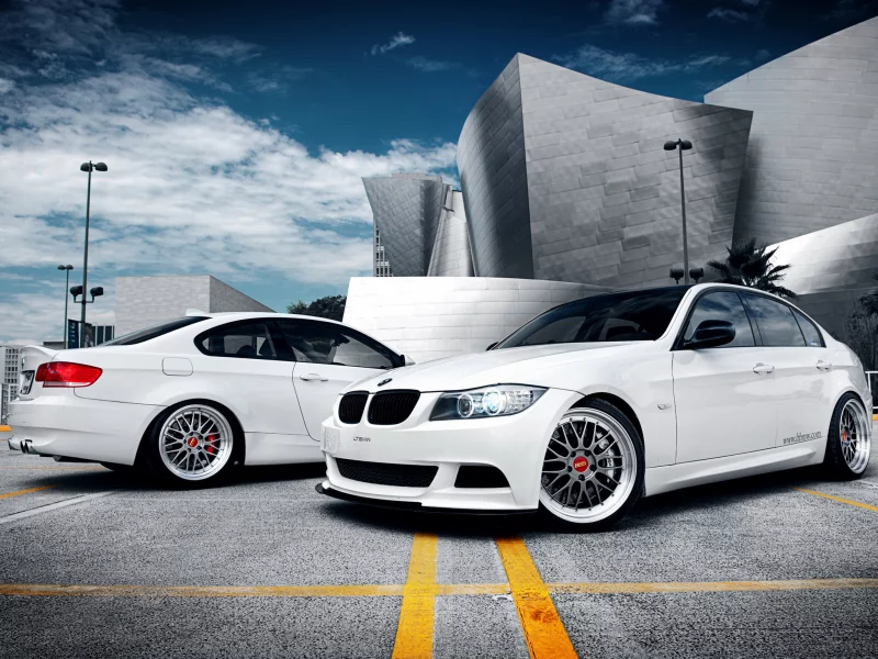 авто, белая, бмв, bmw