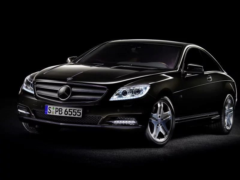 cl, черный, mercedes, фон