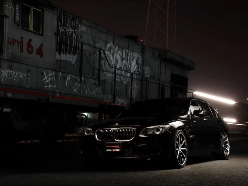 локомотив, семерка, ночь, бмв, bmw, поезд, 750li