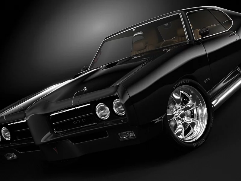 pontiac, gto, чёрная