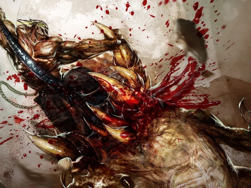 монстры, кровь, splatterhouse, кишки