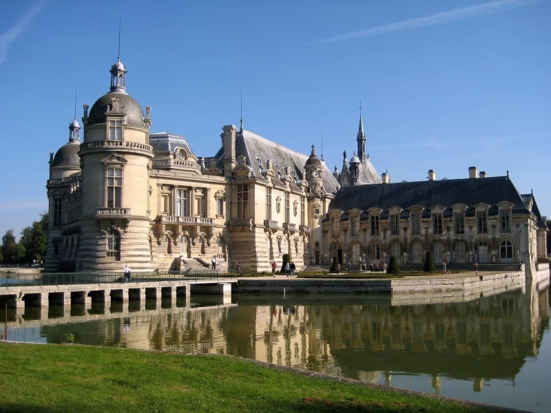 france, дворец шантильи, франция, дворец, chateau de chantilly, замок, вода, шато де шантильи, озеро, мост