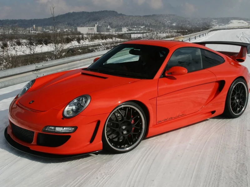 зима, turbo s, 911, porsche, красный