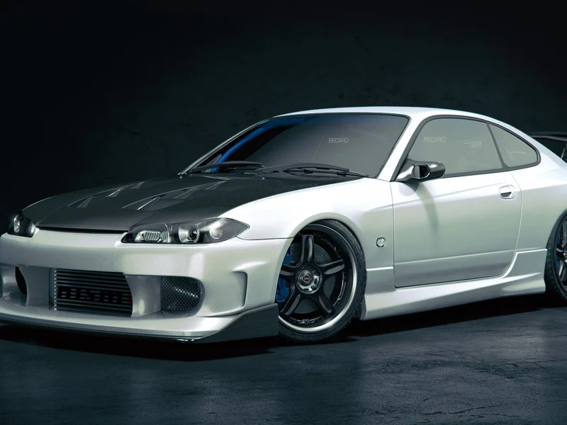 silvia, white, nissan
