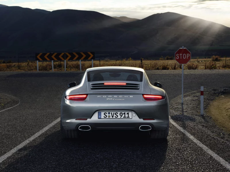 тачка, дорога, развилка, porsche 911 carrera