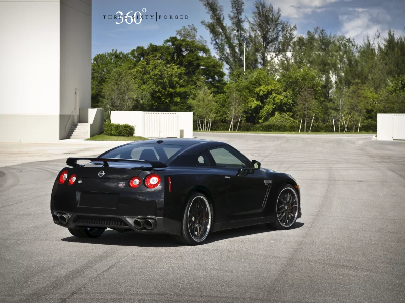 чёрный, задняя часть, gt-r, ниссан, 360 three sixty forged, black, nissan