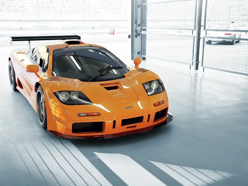 оранжевый, авто, mclaren