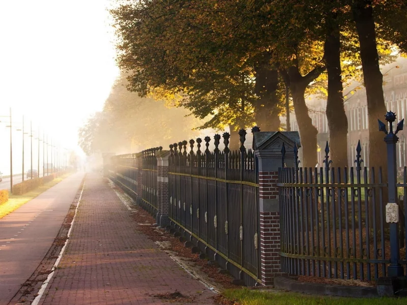 дорога, город, забор, улица
