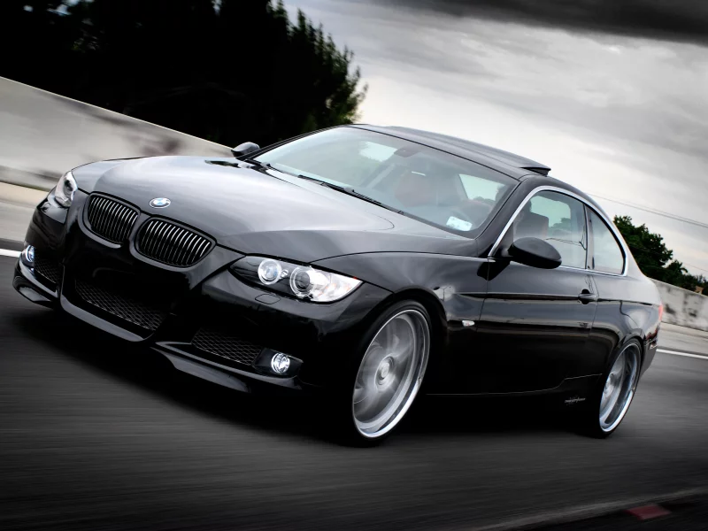 скорость, 335i, чёрный, дорога, bmw