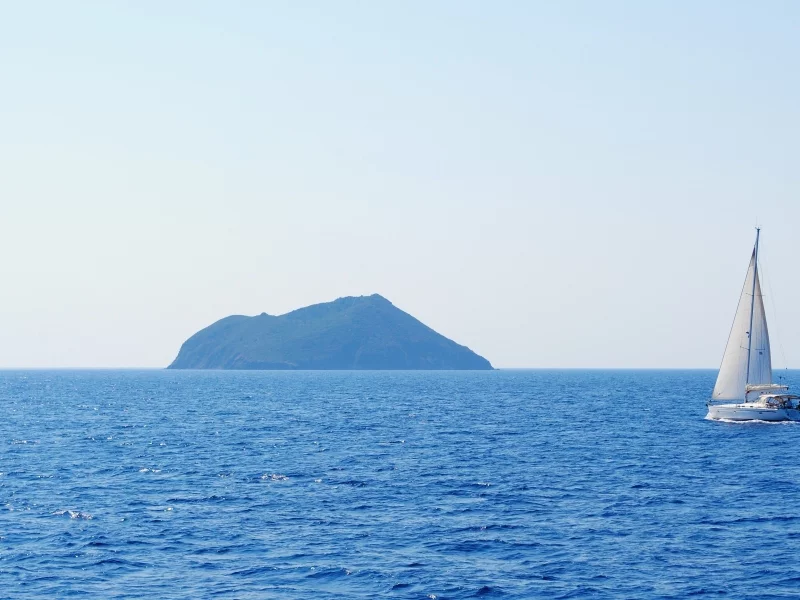 пейзаж, река, корабль, небо, море, природа