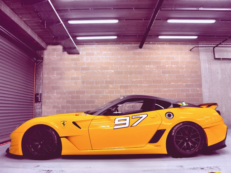 гараж, желтая, 599xx, ferrari