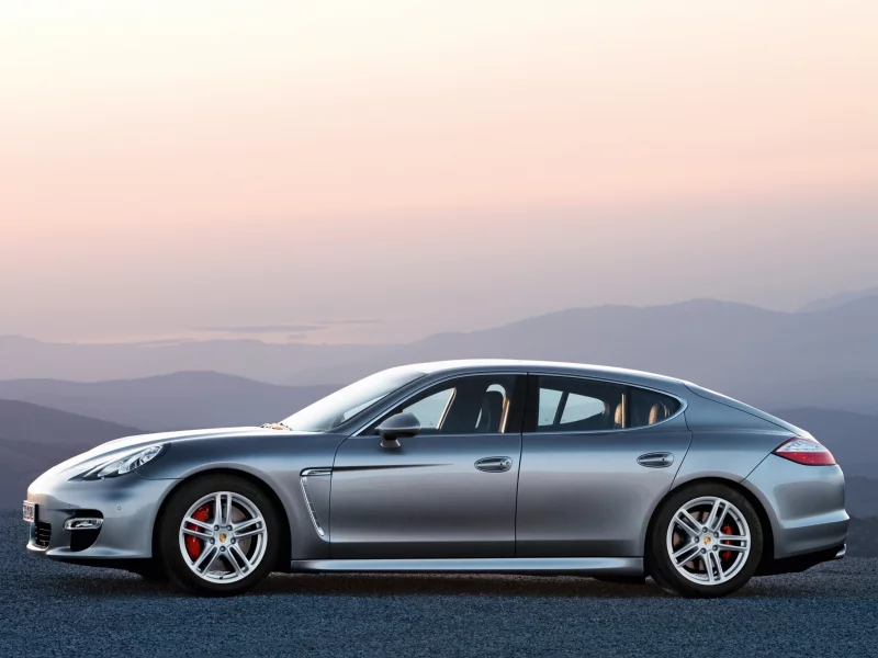 panamera turbo, silver, porsche