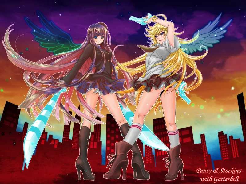 стокинг, панти, panty & stocking with garterbelt