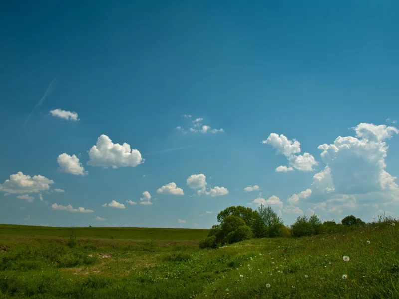 поле, облака, небо, весна