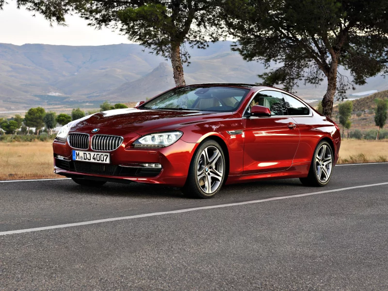 машина, road, дорога, bmw 6 series coupe, car, деревья, trees