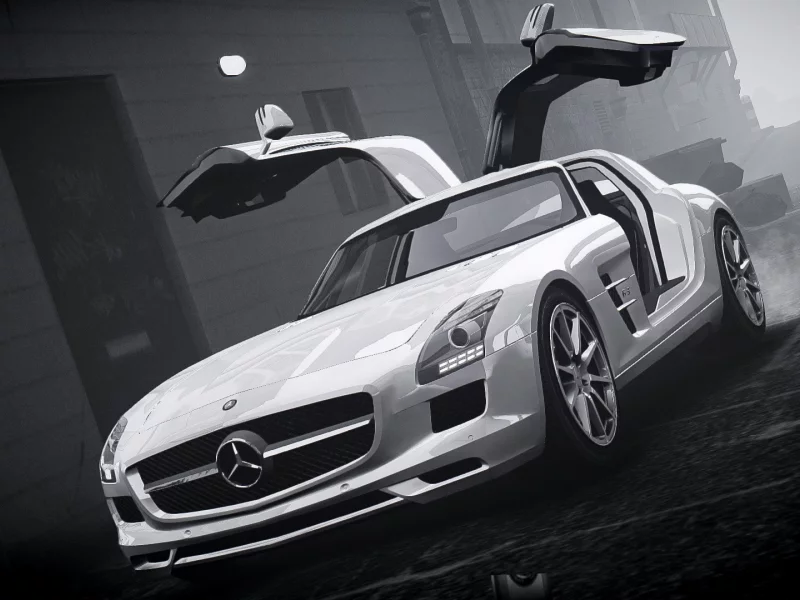машина, gta 4, туман, mersedes sls