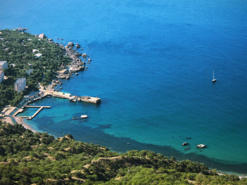 залив, панорама, море