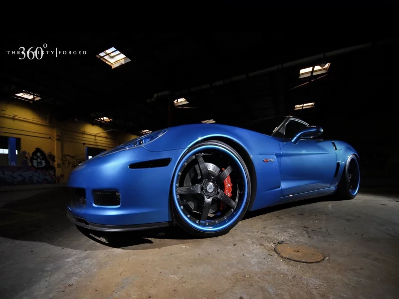 corvette, синий, корвет, z06, 360 three sixty forged, blue, chevrolet, шевроле