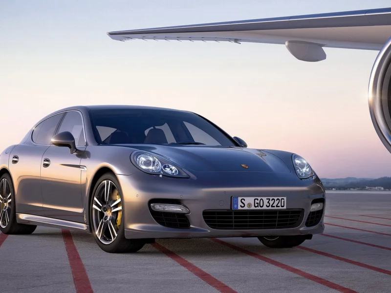 серебристый, порш, porsche