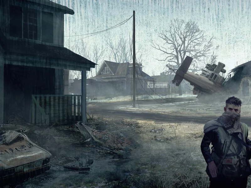 война, дома, homefront, машина, солдат, военный вертолет, деревня