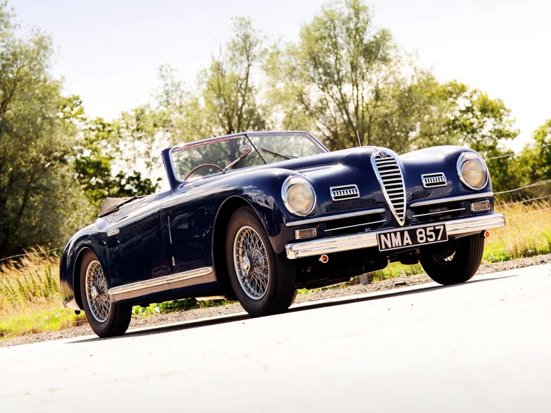 alfa romeo, cabriolet, альфа ромео, кабриолет, 2500, деревья, 6c, синий, ретро, ss, солнечный свет, красивая машина